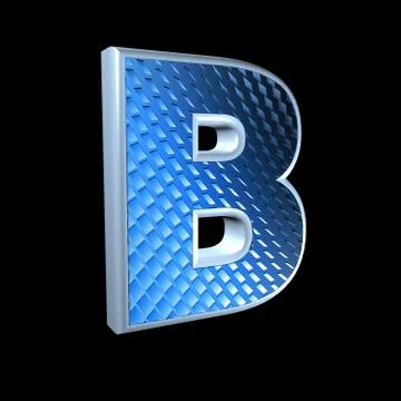 Abstract 3d letter with blue pattern texture - B Stock Illustration
