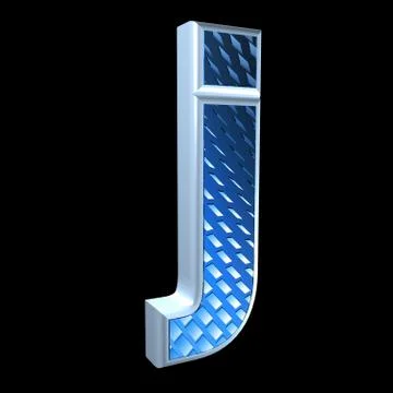 Abstract 3d letter with blue pattern texture - J Stock Illustration
