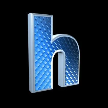 Abstract 3d letter with blue pattern texture - H Stock Illustration