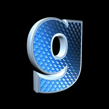 Abstract 3d letter with blue pattern texture - G Stock Illustration