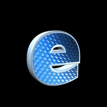 Abstract 3d letter with blue pattern texture - E Stock Illustration