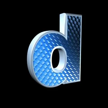 Abstract 3d letter with blue pattern texture - D Stock Illustration