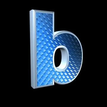 Abstract 3d letter with blue pattern texture - B Stock Illustration
