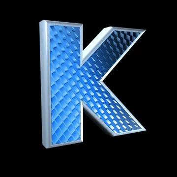 Abstract 3d letter with blue pattern texture - K Stock Illustration