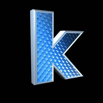 Abstract 3d letter with blue pattern texture - K abstract 3d letter with b... Stock Photos