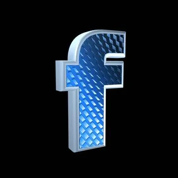 Abstract 3d letter with blue pattern texture - F abstract 3d letter with b... Stock Photos