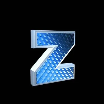 Abstract 3d letter with blue pattern texture - Z abstract 3d letter with b... Stock Photos