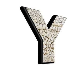 Abstract 3d letter with dry ground texture - Y Stock Illustration