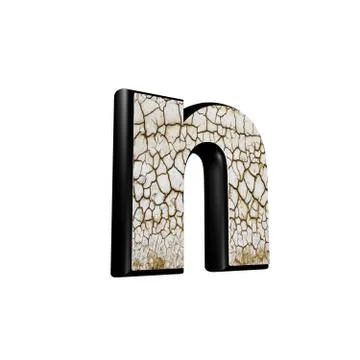 Abstract 3d letter with dry ground texture - N Stock Illustration