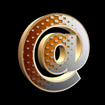 Abstract 3d letter with halftone texture Stock Illustration