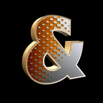 Abstract 3d letter with halftone texture Stock Illustration
