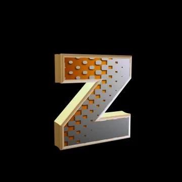 Abstract 3d letter with halftone texture - z Stock Illustration