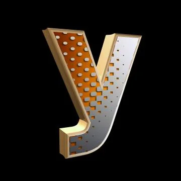 Abstract 3d letter with halftone texture - y Stock Illustration