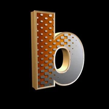 Abstract 3d letter with halftone texture - b Stock Illustration
