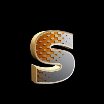 Abstract 3d letter with halftone texture - s Stock Illustration