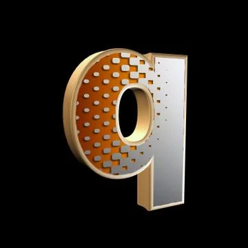 Abstract 3d letter with halftone texture - q Stock Illustration