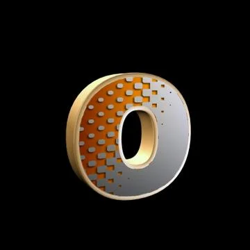Abstract 3d letter with halftone texture - o Illustrazione stock