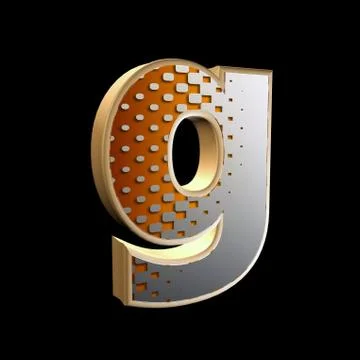 Abstract 3d letter with halftone texture - g Stock Illustration