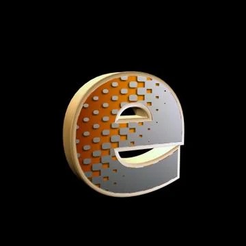 Abstract 3d letter with halftone texture - e Stock Illustration