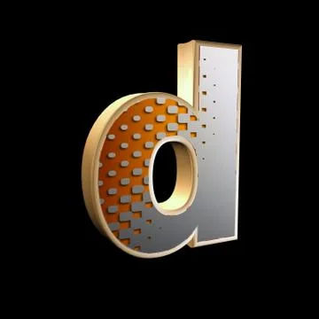 Abstract 3d letter with halftone texture - d Stock Illustration