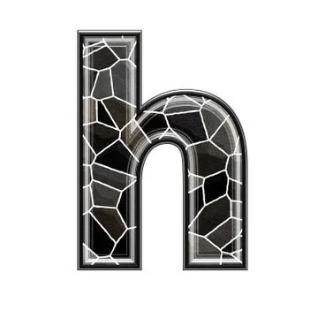 Abstract 3d letter with stone wall texture - H Stock Illustration