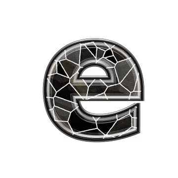 Abstract 3d letter with stone wall texture- E Stock Illustration