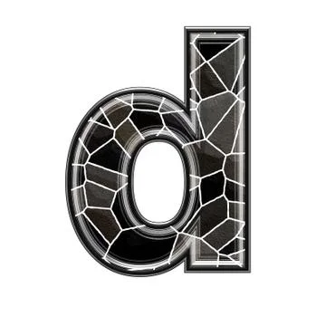 Abstract 3d letter with stone wall texture - D Stock Illustration
