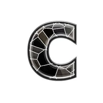 Abstract 3d letter with stone wall texture - C Stock Illustration