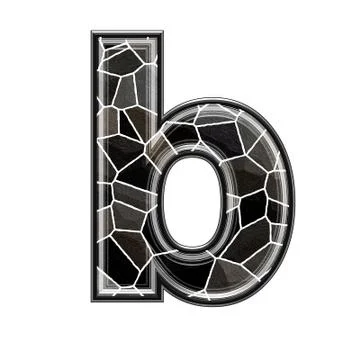 Abstract 3d letter with stone wall texture - B Stock Illustration