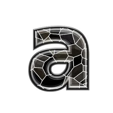 Abstract 3d letter with stone wall texture - A Stock Illustration