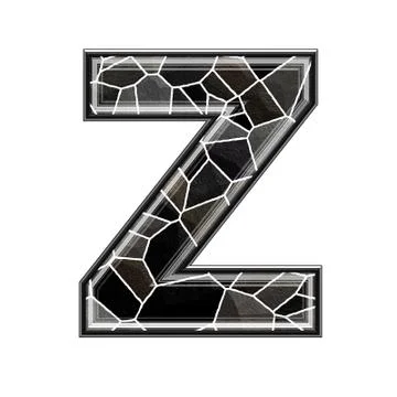 Abstract 3d letter with stone wall texture - Z Illustrazione stock
