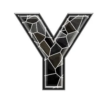 Abstract 3d letter with stone wall texture - Y Stock Illustration