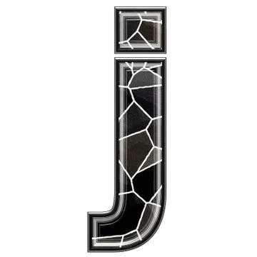 Abstract 3d letter with stone wall texture - J Stock Illustration