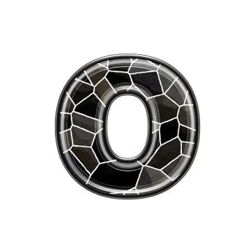 Abstract 3d letter with stone wall texture- O Stock Illustration