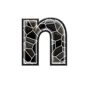 Abstract 3d letter with stone wall texture - N Stock Illustration