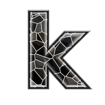 Abstract 3d letter with stone wall texture - K Stock Illustration