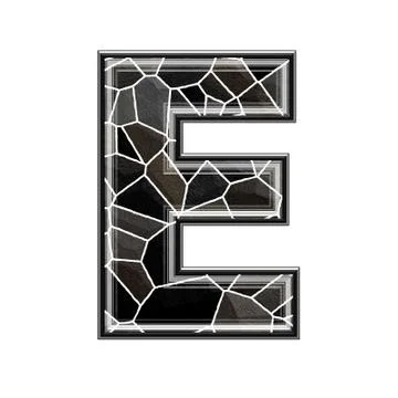 Abstract 3d letter with stone wall texture - E Stock Illustration