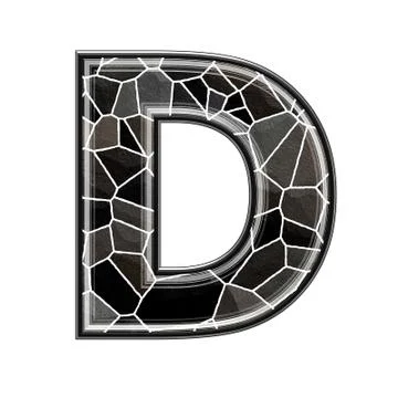 Abstract 3d letter with stone wall texture - D Stock Illustration