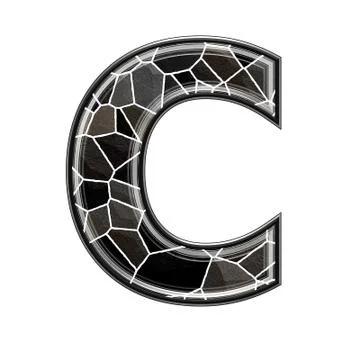 Abstract 3d letter with stone wall texture - C Ilustración de archivo