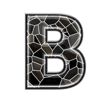 Abstract 3d letter with stone wall texture - B Stock-Illustration