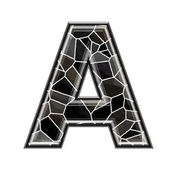 Abstract 3d letter with stone wall texture - A Stock Illustration
