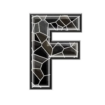Abstract 3d letter with stone wall texture - F Stock Illustration