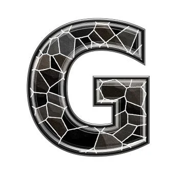Abstract 3d letter with stone wall texture - G Stock Illustration