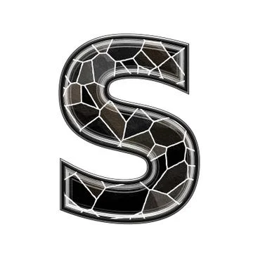 Abstract 3d letter with stone wall texture - S Stock Illustration