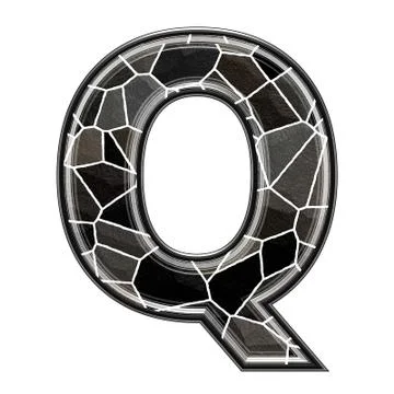 Abstract 3d letter with stone wall texture - Q Stock-Illustration