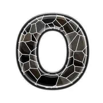 Abstract 3d letter with stone wall texture - O Stock Illustration