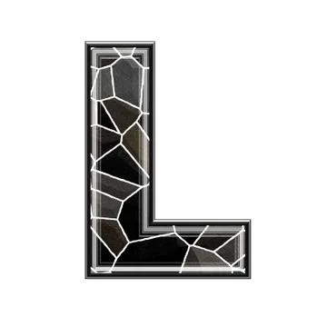 Abstract 3d letter with stone wall texture - L Stock Illustration