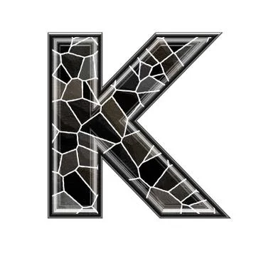 Abstract 3d letter with stone wall texture - K Stock Illustration