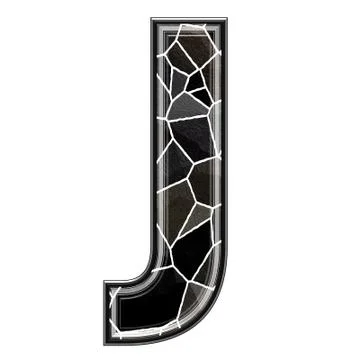 Abstract 3d letter with stone wall texture - J Stock Illustration
