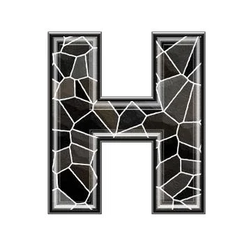 Abstract 3d letter with stone wall texture - H Stock Illustration
